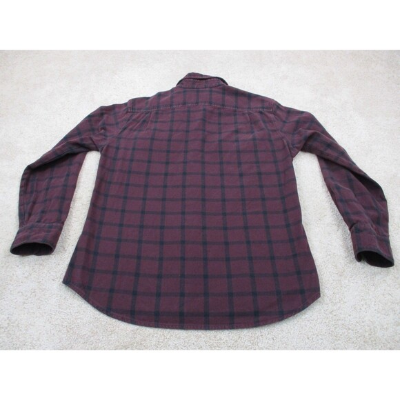 Nike Shirt Men Small Red Blue Flannel Plaid Cotton Skater Casual Button Up - Picture 7 of 10